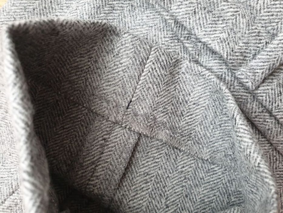 Jogpant gris en laine mérinos à motif chevron - BonneGueule